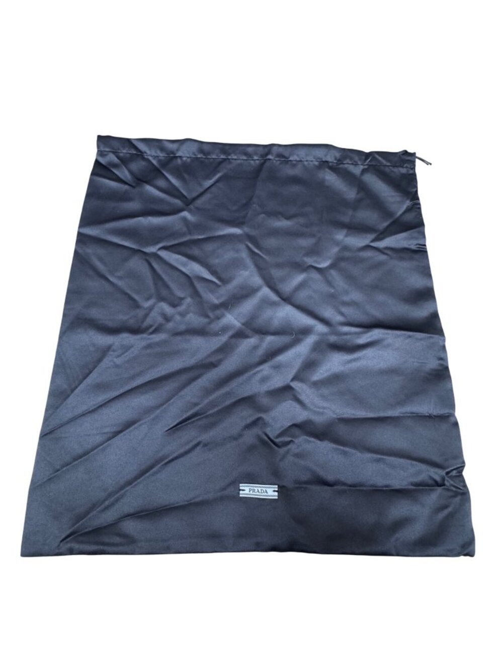 Prada Black Satin Dust Bag 13x14 Drawstring Authentic Shoes Clutch Purse Handbag